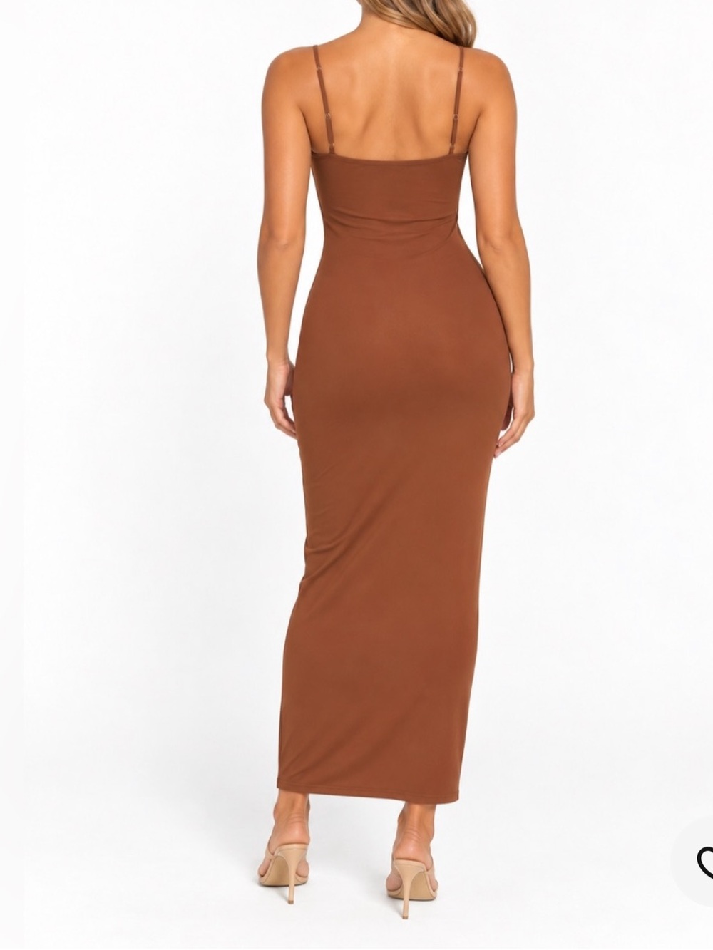 NWT Skims Fits Everybody Long Slip Dress in Bronze. Size Large - Picture 3 of 9